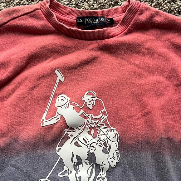 US Polo Assn. Sweatshirt Boys 8/medium Gray & Red Crewneck Sweatshirt - Picture 2 of 6